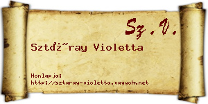 Sztáray Violetta névjegykártya